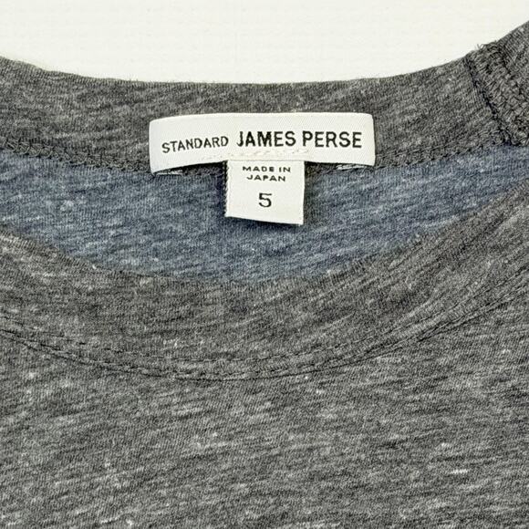 James Perse Shirt Mens XXL Heather Gray Long Sleeve Soft Crewneck Made in Japan - Picture 3 of 8